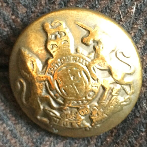 Vintage Designer Wool High-Low Victorian Crest Blazer Coat - Picture 8 of 11